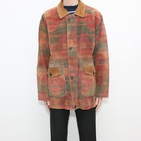 Native Pattern Suede Coat