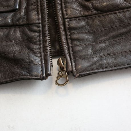 Stand up Collar Brown Leather Jacket