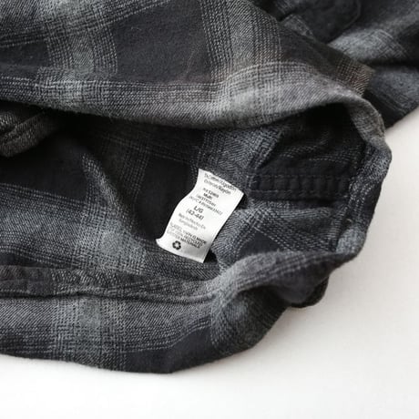 Ombre Plaid Flannel Shirt "Black × Gray"