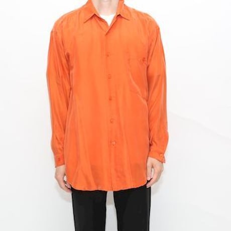 90's Orange Silk L/S Shirt