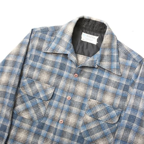 70s Town Craft Wool Plaid Loop Shirt