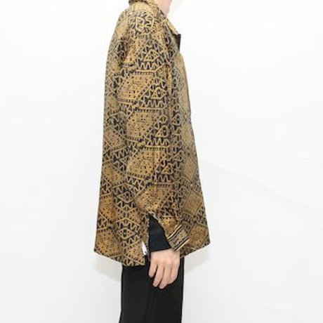 Geometric Pattern Silk L/S Shirt