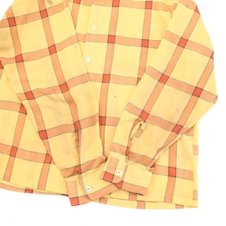 60's Open Collared Check L/S Shirt