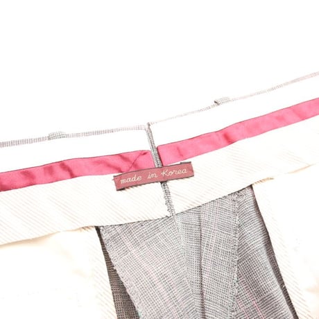 Linen × Cotton  2Tuc Plaid Slacks