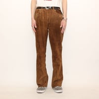 Suede Leather Flared Pants