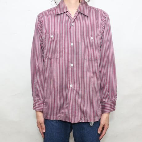 Open Collar Stripe Shirt