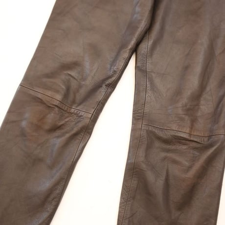 Brown Leather Pants Slim Fit MADE IN GREAT BRITAIN