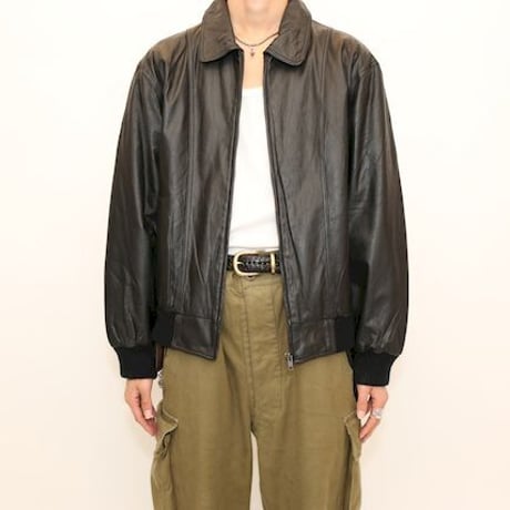 Rib Leather Jacket