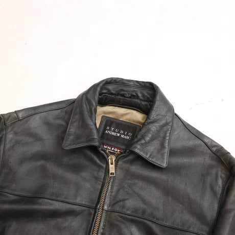 90s Andrew Marc × Wilsons Black Leather Sport Jacket