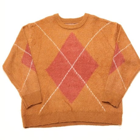 Argyle Pattern Wool Knit Sweater