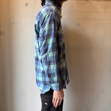 70s Print Flannel Plaid Shirt