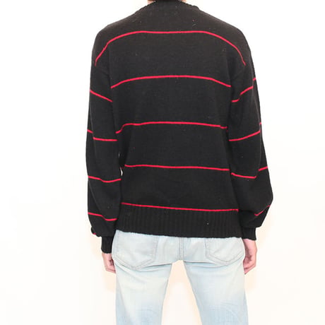 Border Pattern Wool Sweater