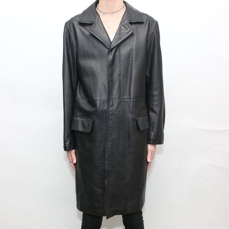DKNY Black Leather Coat
