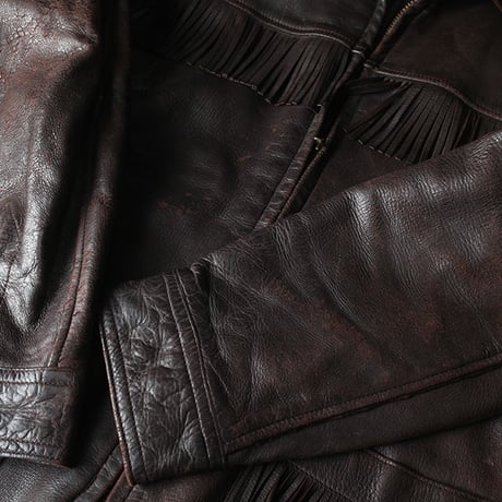 Vintage Fringe Leather Jacket