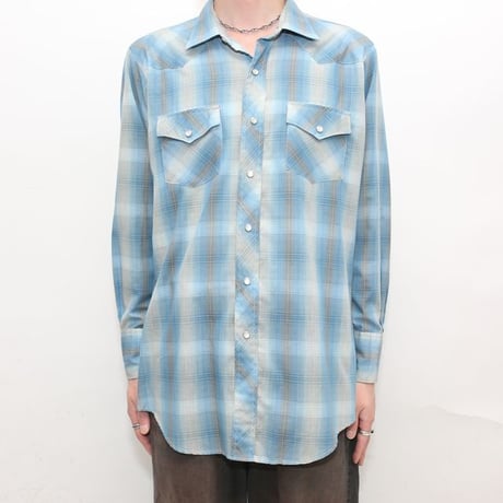 80's Ombre Plaid Western Shirt