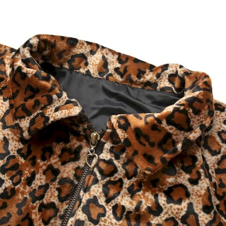 Leopard Pattern Velour Jacket