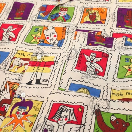 Old Castelbajac Postal Stamps Shirt
