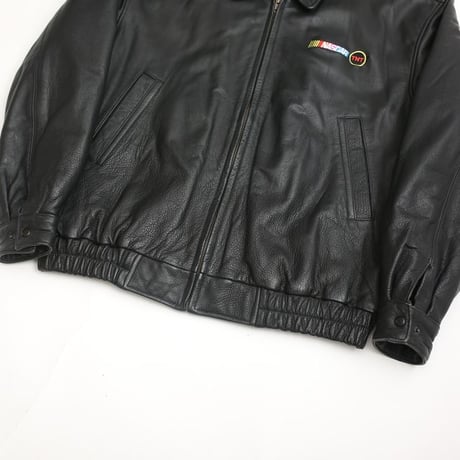 Black Leather Jacket NASCAR