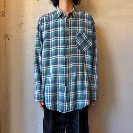 Euro Vintage Plaid Print Flannel Shirt