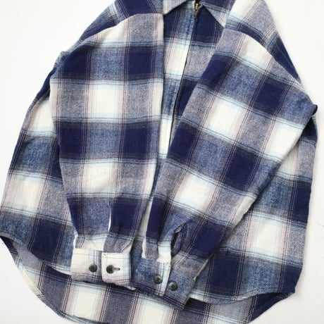 Ombre Plaid Flannel Zip Shirt