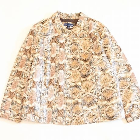 Fake Snake Fabric Trucker Jacket