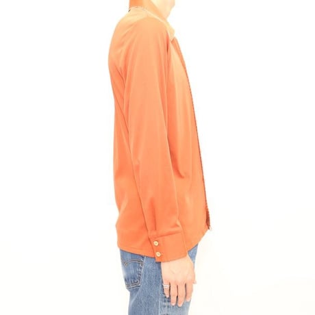 70's Open Collared Polyester L/S Shirt