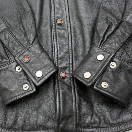Black Leather Western Shirt