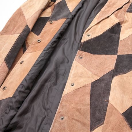 Patchwork Leather Coat