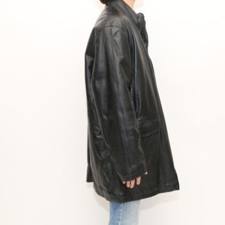 Black Lamb Leather Coat