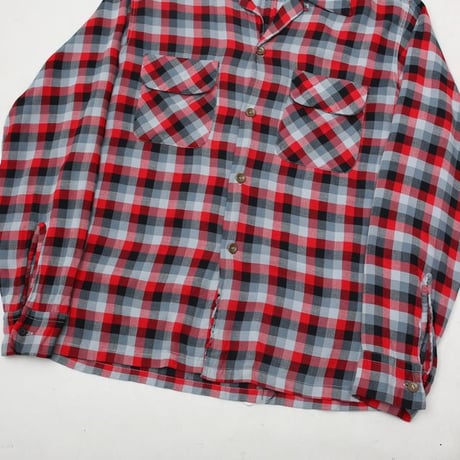 70's Rayon Plaid L/S Shirt