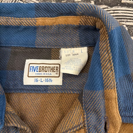 80s Five Brother Cotton Heavy Flannel Shirt