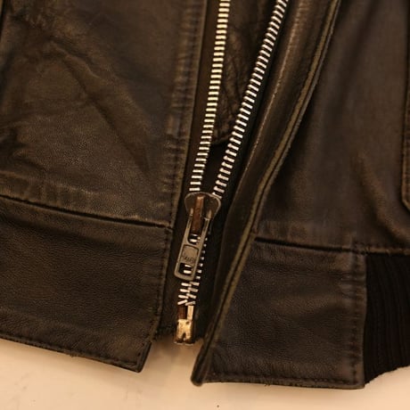 Black Rib Leather Jacket