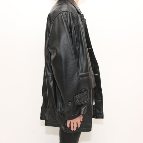 Black Lamb Leather Coat