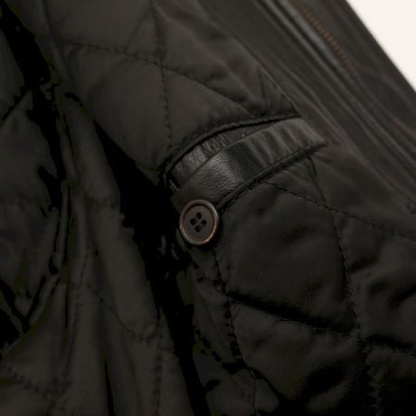 Black Lamb Leather Coat