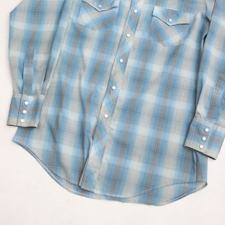 80's Ombre Plaid Western Shirt