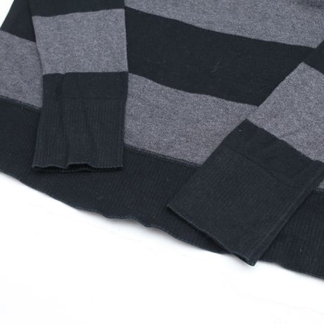 Cotton Border Kint Sweater