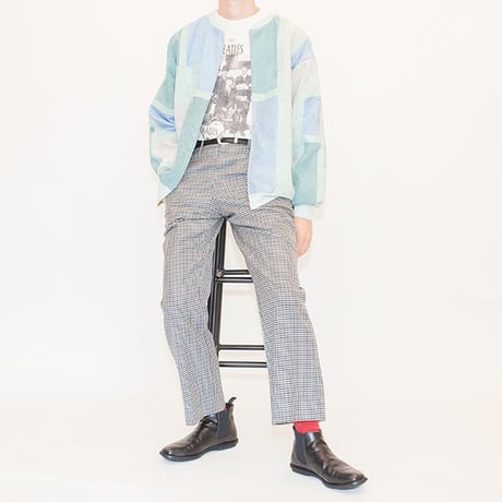 Pale Tone Patchwork Leather Jacket