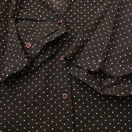 Dot Pattern Open Collar S/S Shirt