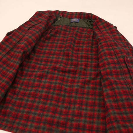 60's Pendleton Open Collar Wool Checked L/S Shirt