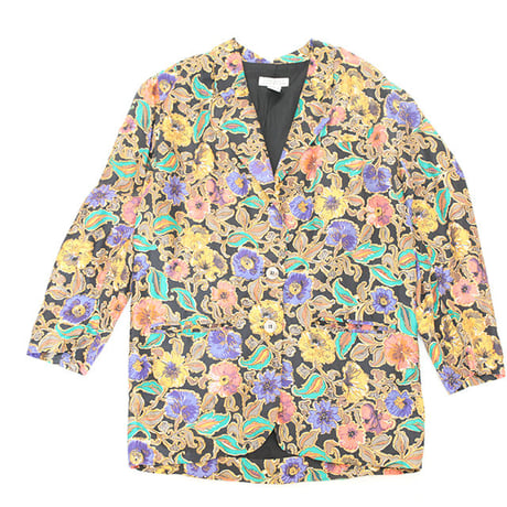 Flower Patterned Silk Jacket