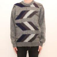Patterned Mohair Wool Knit Sweater