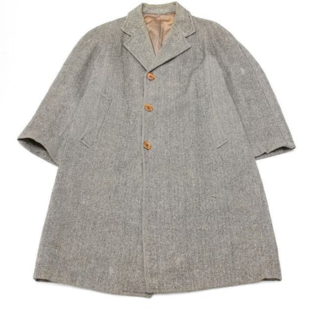 Herringbone Tweed Wool Coat