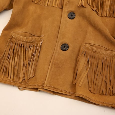 Vintage Nubuck Leather Fringe Jacket