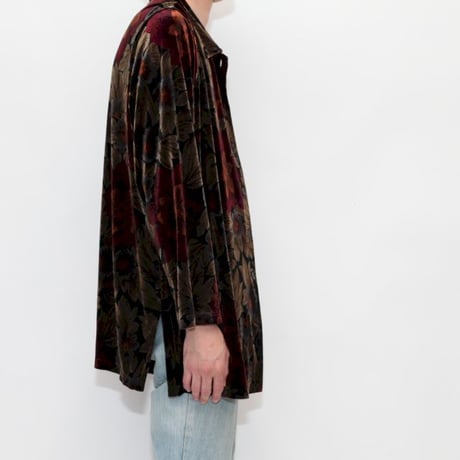 Flower Pattern Velour Shirt