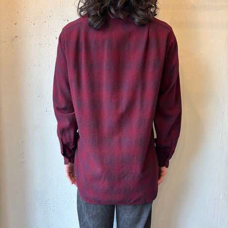 60s Pendleton Ombre Plaid Wool Shirt