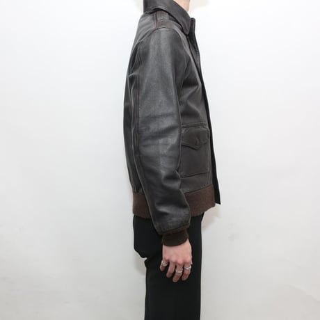 A-2 Type Dark Brown Leather Jacket
