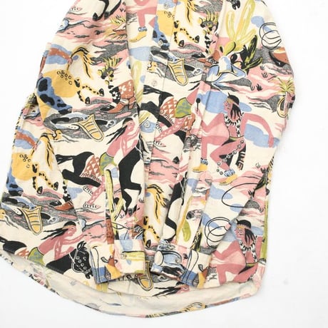 90's Shadow Boxer Cotton Printed Flannel Shirt MADE IN USA