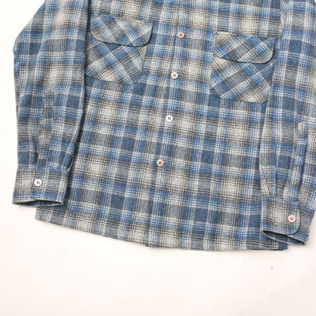 70s Town Craft Wool Plaid Loop Shirt