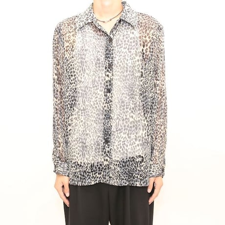 Leopard Pattern Polyester L/S Shirt