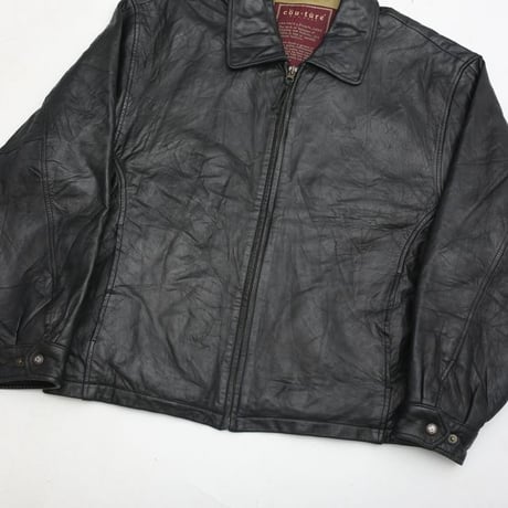 Black Leather Jacket Loose Silhouette